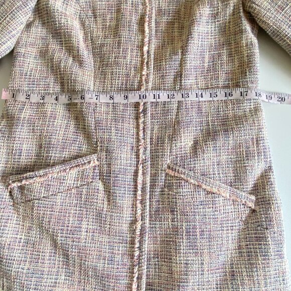 Long tall Sally Tweed Fringed Lavender Jacket Sz 6-8 - Picture 10 of 15